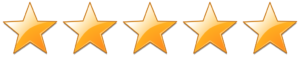 A gold star with black background