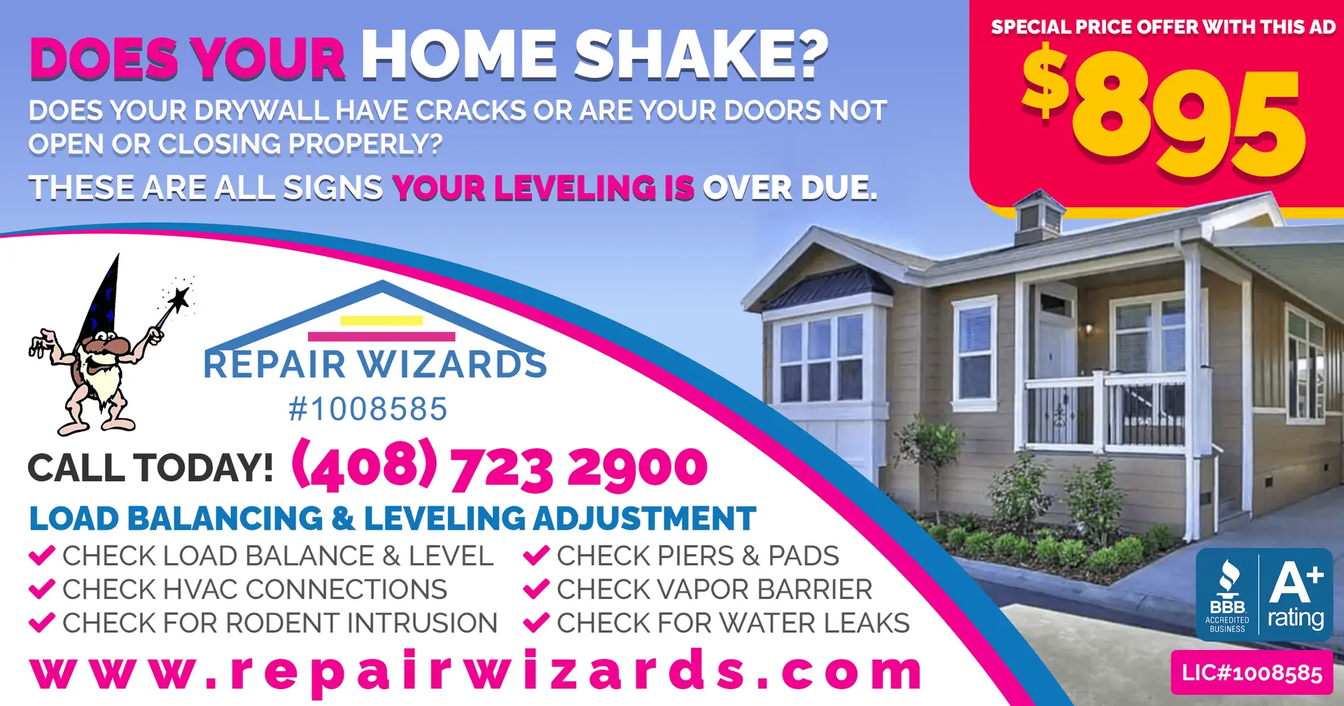 A banner of does your home shake